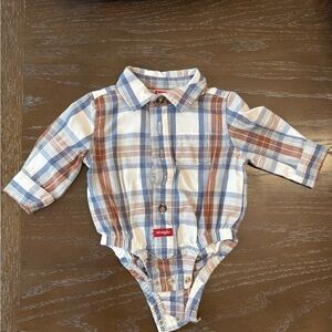Wrangler baby boy Plaid Onesie